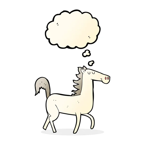 Мультяшний кінь з бульбашкою думок — стоковий вектор