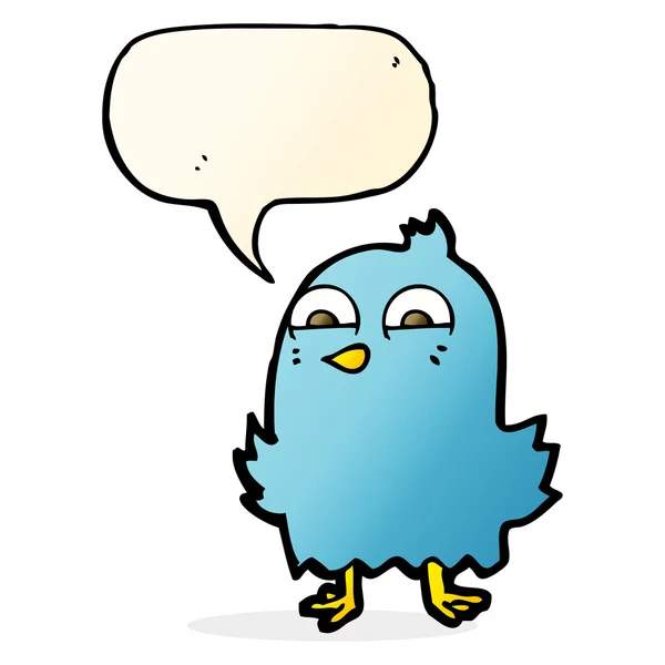Vicces rajzfilm madár gondolat buborék — Stock Vector
