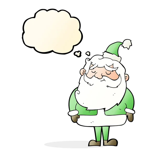 Dibujos animados Santa Claus con burbuja de pensamiento — Vector de stock