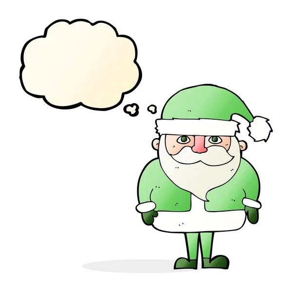 Kreslený Santa Claus s myšlenkovou bublinou — Stockový vektor