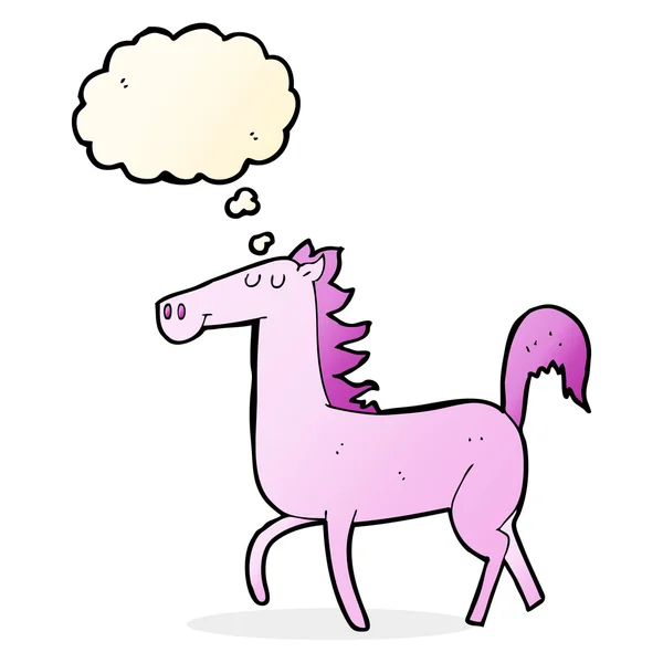 Cartoon horse with thought bubble — Stock Vector