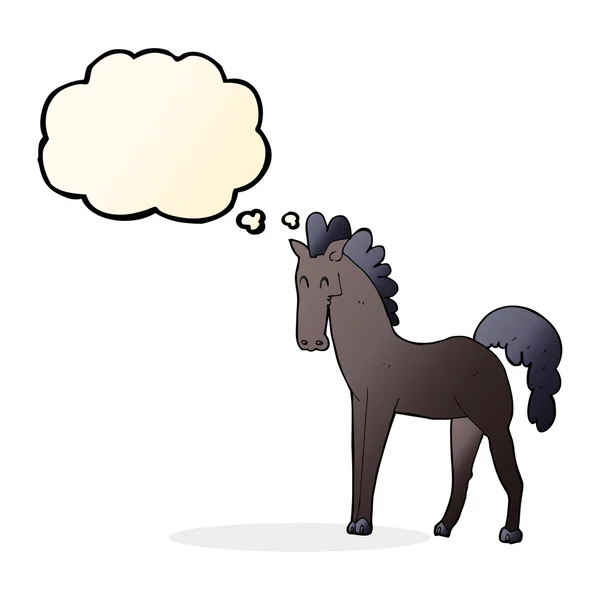 Cartoon horse with thought bubble — Stock Vector