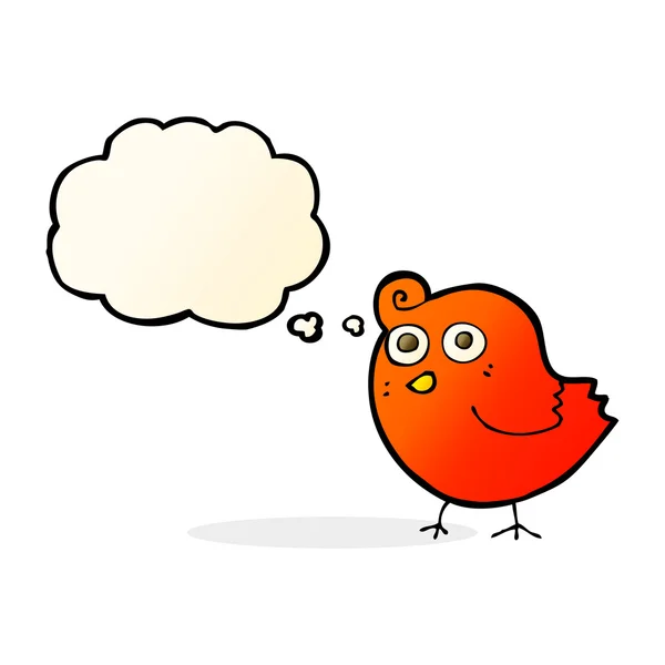 Śmieszne kreskówki ptak z bańki myślowej — Wektor stockowy