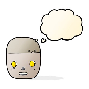 Düşünce baloncuklu robot kafası