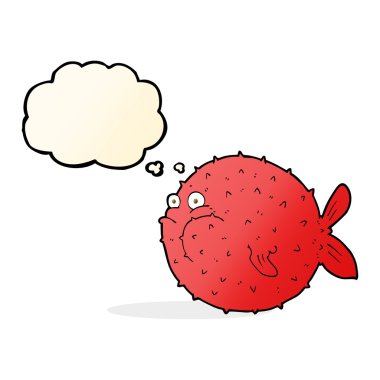 Düşünce baloncuklu balon balığı