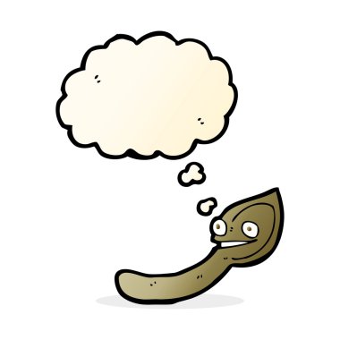 Düşünce baloncuklu çizgi kaşık