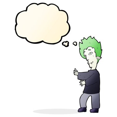 Düşünce baloncuklu çizgi film vampiri