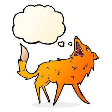 Fox düşünce balonu ile yapışma çizgi film