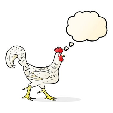 Düşünce baloncuklu horoz çizgi filmi
