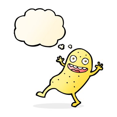 Düşünce balonlu çizgi film patatesi