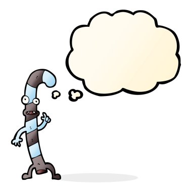 Düşünce baloncuklu Noel şekerleri dans eden çizgi film