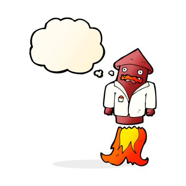 Düşünce baloncuklu iş elbisesi içinde havai fişekler.