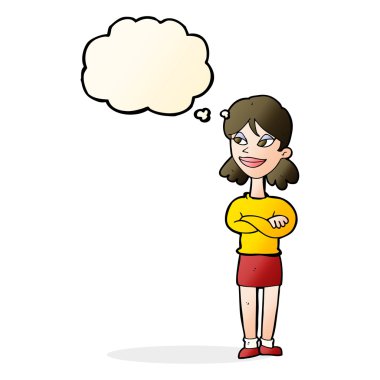 çizgi film kendini beğenmiş kadın düşünce balonu ile