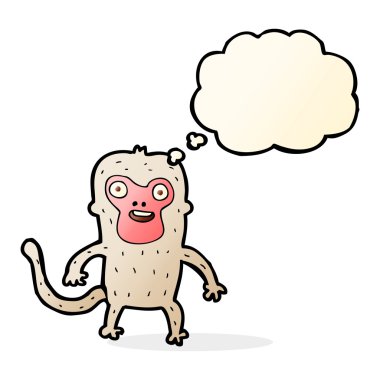 Düşünce balonlu çizgi film maymunu