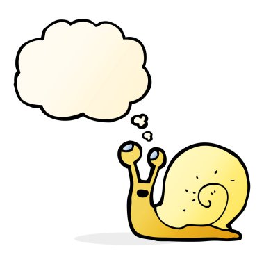 çizgi film salyangoz düşünce balonu ile