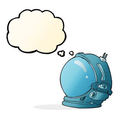 Düşünce baloncuklu astronot miğferi