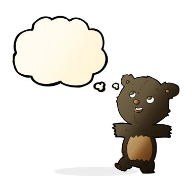 siyah ayı düşünce balonu ile çizgi film