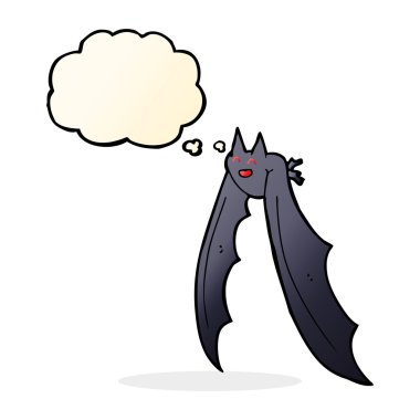 Düşünce baloncuklu uçan yarasa