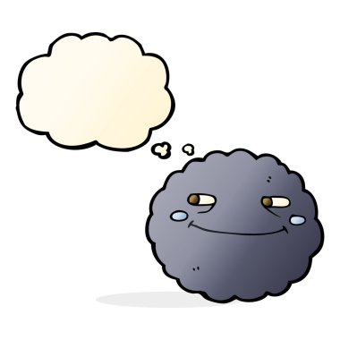 karikatür mutlu yağmur bulutu ile düşünce balonu