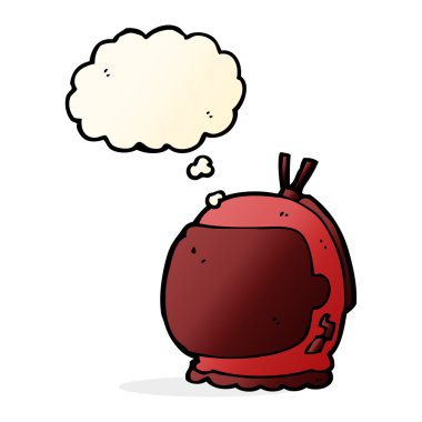 Düşünce baloncuklu astronot miğferi