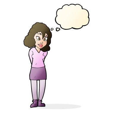 만화 혼동 생각 거품을 가진 여자