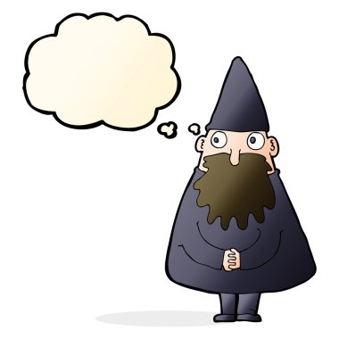 Düşünce baloncuklu çizgi film sihirbazı