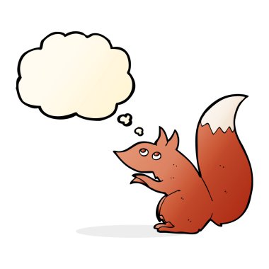 çizgi film Kızıl sincap düşünce balonu ile