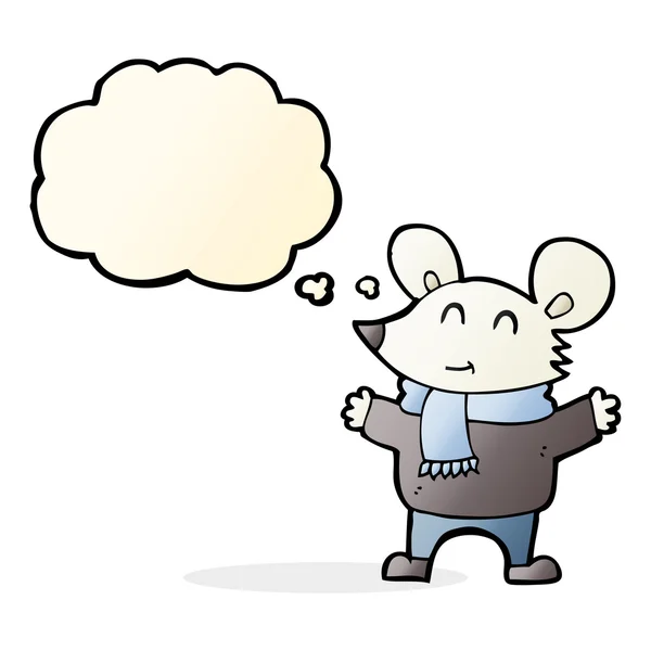 Cartoon mouse with thought bubble — Stock Vector