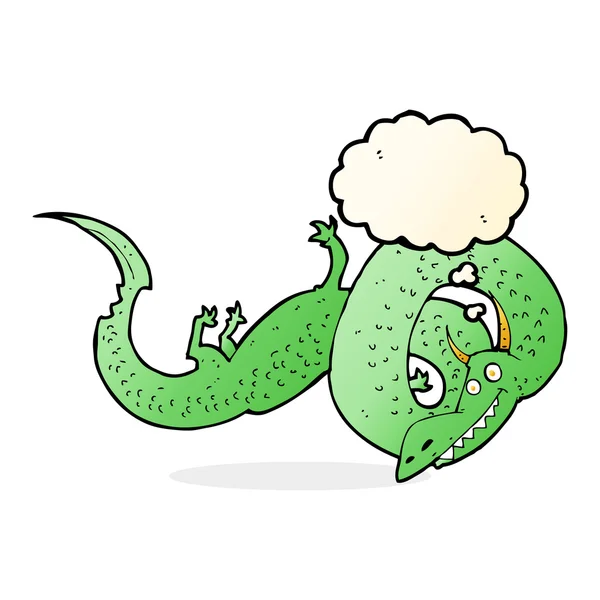 Kreslený čínský drak s myšlenkovou bublinou — Stockový vektor