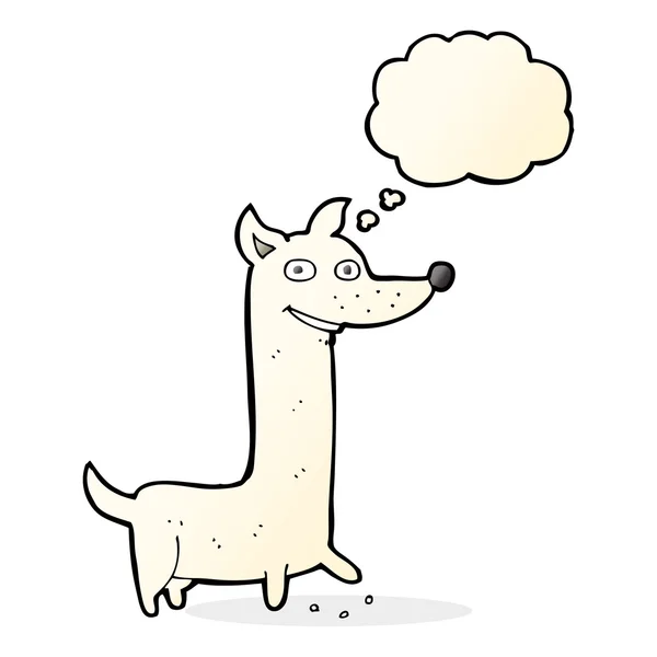 Lucu kartun anjing dengan pikiran gelembung - Stok Vektor