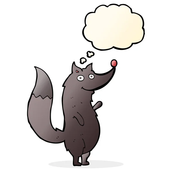 Kreslený vlk s myšlenkovou bublinou — Stockový vektor