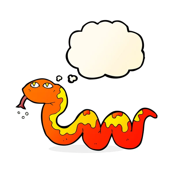 Cartoon snake with thought bubble — Stock Vector