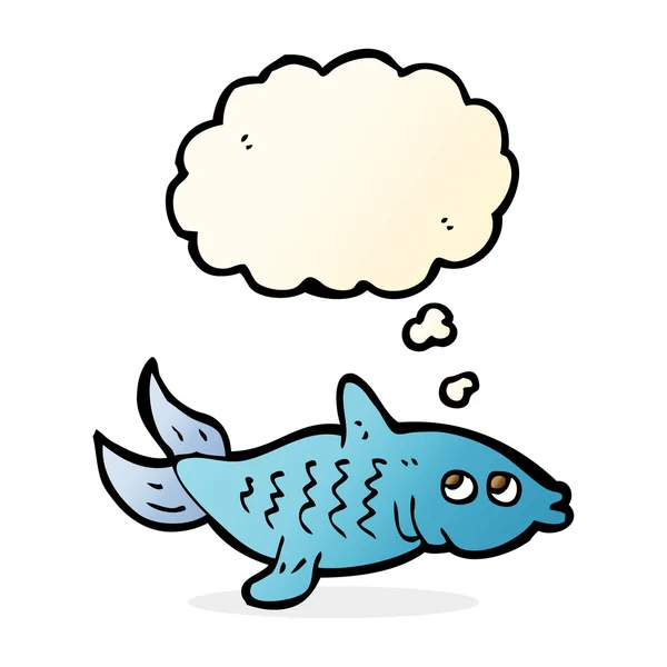 Cartoon fish with thought bubble — Stock Vector