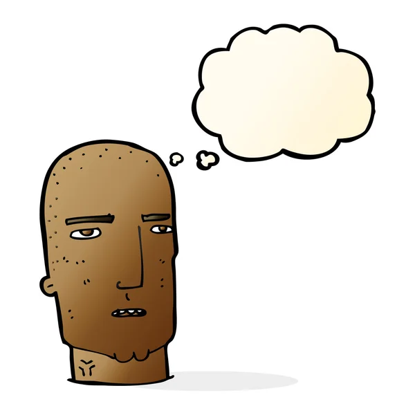 Cartoon-Figur mit Glatze und Gedankenblase — Stockvektor