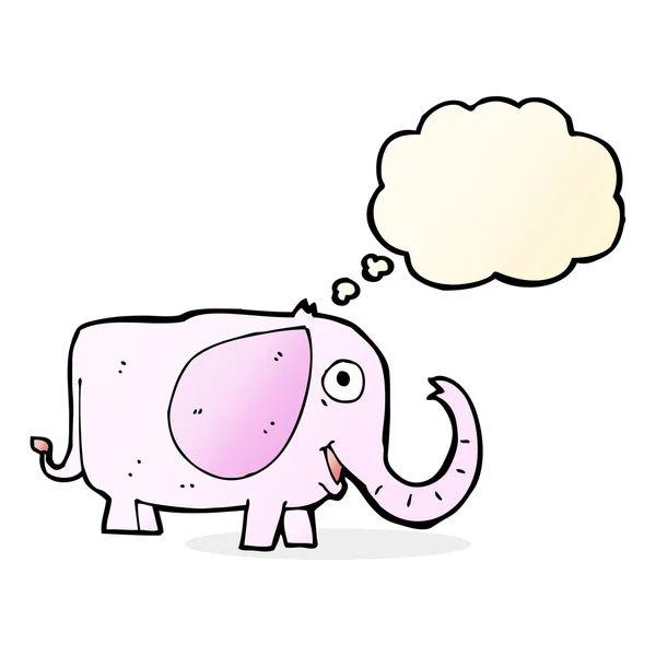 Мультяшный слоненок с мыслепузырём — стоковый вектор