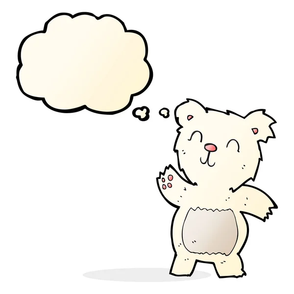 Мультфильм белый медведь с мыслепузырём — стоковый вектор