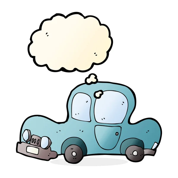 Kreslené auto s myšlenkovou bublinou — Stockový vektor