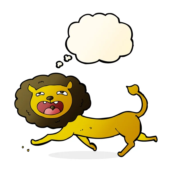 Cartoon lion with thought bubble — Stock Vector