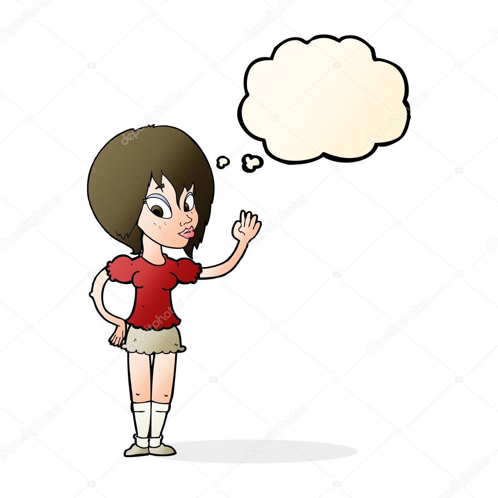 Dibujos animados mujer bonita ondeando con burbuja de pensamiento vector, gráfico vectorial © lineartestpilot imagen #102379272 Dibujos animados mujer bonita ondeando con burbuja de pensamiento vector, gráfico vectorial © lineartestpilot imagen #102379272