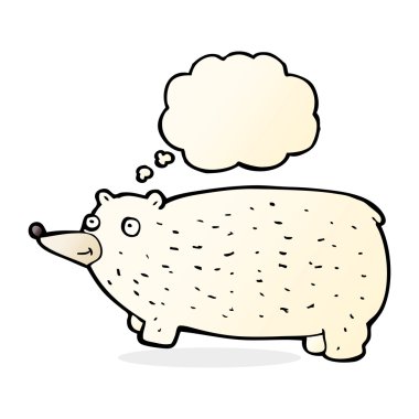 Düşünce baloncuklu komik çizgi film ayısı