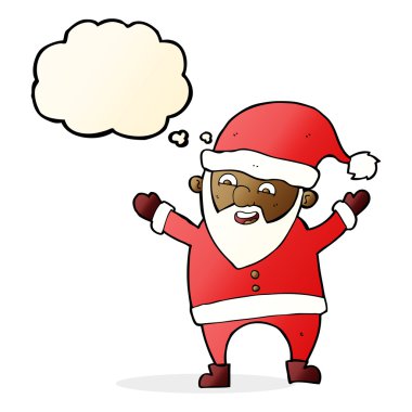 Düşünce baloncuklu çizgi film Noel Baba