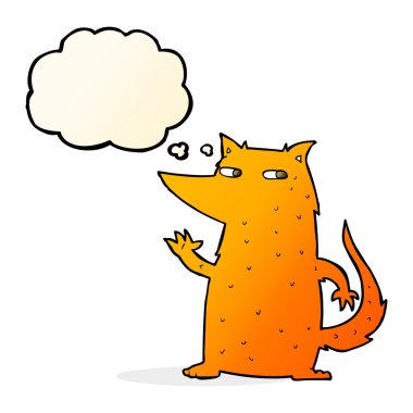 düşünce balonu ile sallayarak tilki çizgi film