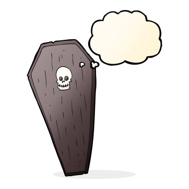 korkunç çizgi film tabut ile düşünce balonu