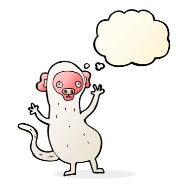Düşünce balonlu çizgi film maymunu