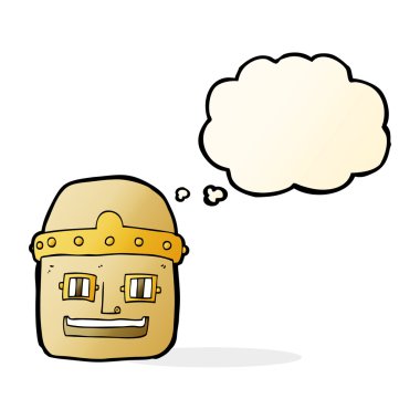 Düşünce baloncuklu robot kafası