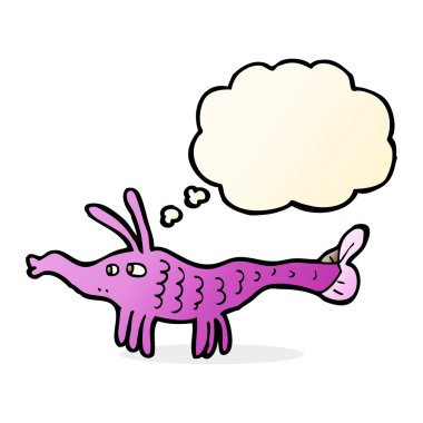 çizgi film karides ile düşünce balonu