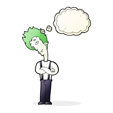 Düşünce baloncuklu çizgi film vampiri