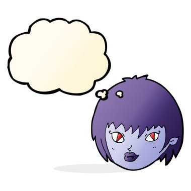 Düşünce baloncuklu vampir kız suratı