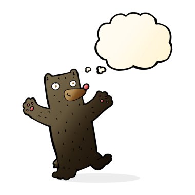 siyah ayı düşünce balonu ile çizgi film