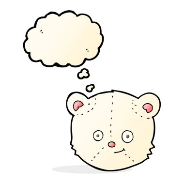 Düşünce baloncuklu çizgi film kutup ayısı kafası